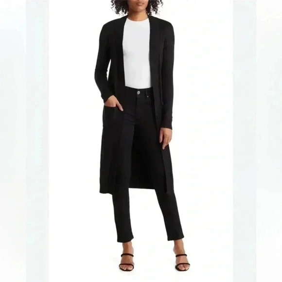 ❤️2/$50❤️Rachel Roy WMN Black Cotton Blend Long
Sleeve Open Cardigan Sweater -XS - Picture 1 of 9